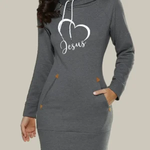Sweatshirt Womens Dresses Pockets Fashion Casual Zip Neckline Sports Skirt Warm Simple Daily Autumn Hooded 2024New Spring Midi