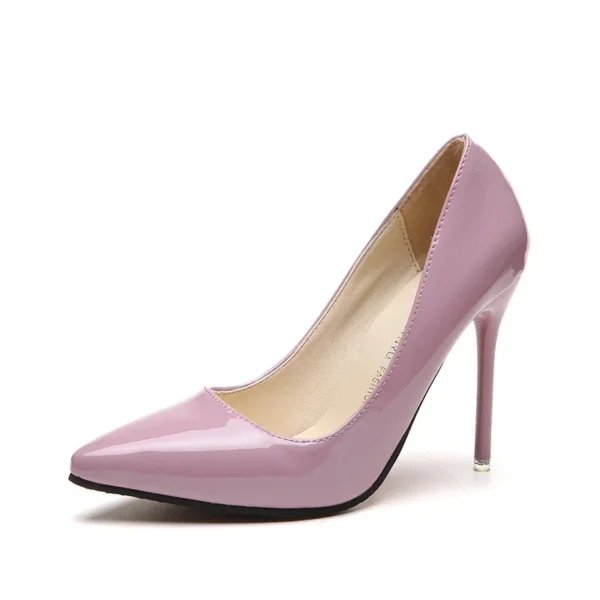 2024 Nude Pumps for Women High Heel Shoes Female Fashion Patent Leather Sexy Pointed Toe Thin Heel Wedding Shoes Women Shoes - Image 9